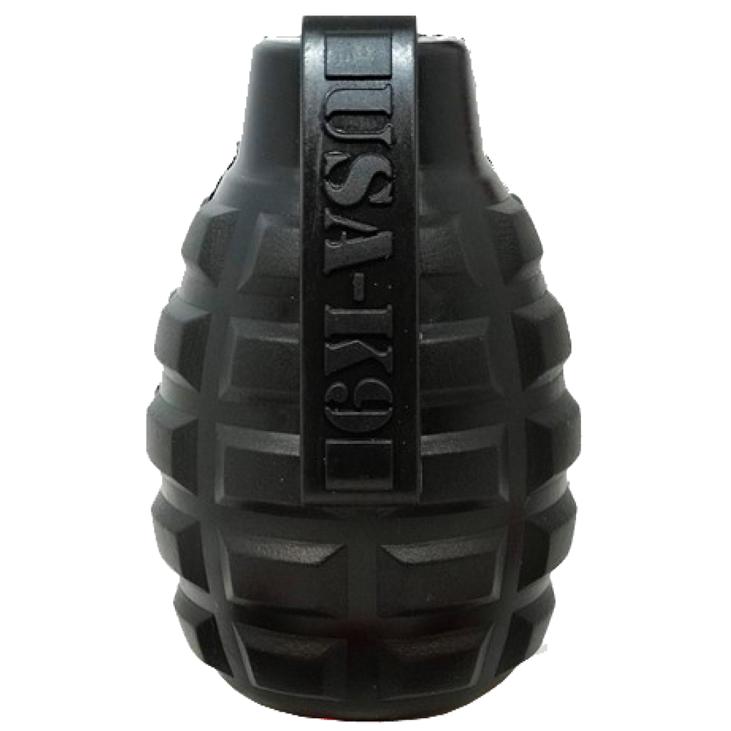 USA-K9 Grenade Shaped eDispenser Durable Dog Chew Toy & Treat Dispenser - Magnum Black - Elite Pet Collective