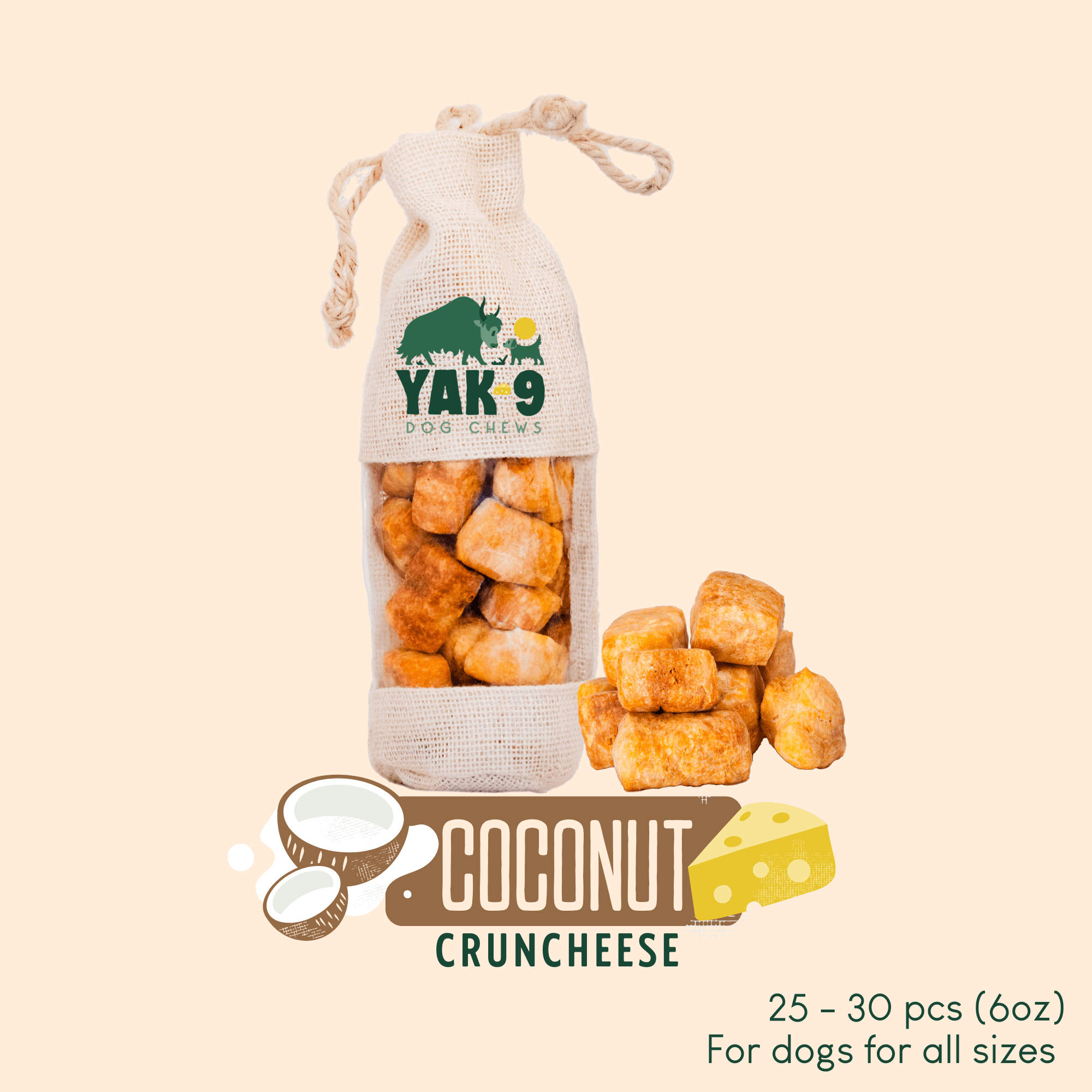 CrunCheese Yak Cheese Treats for Dogs - 6 oz - Elite Pet Collective