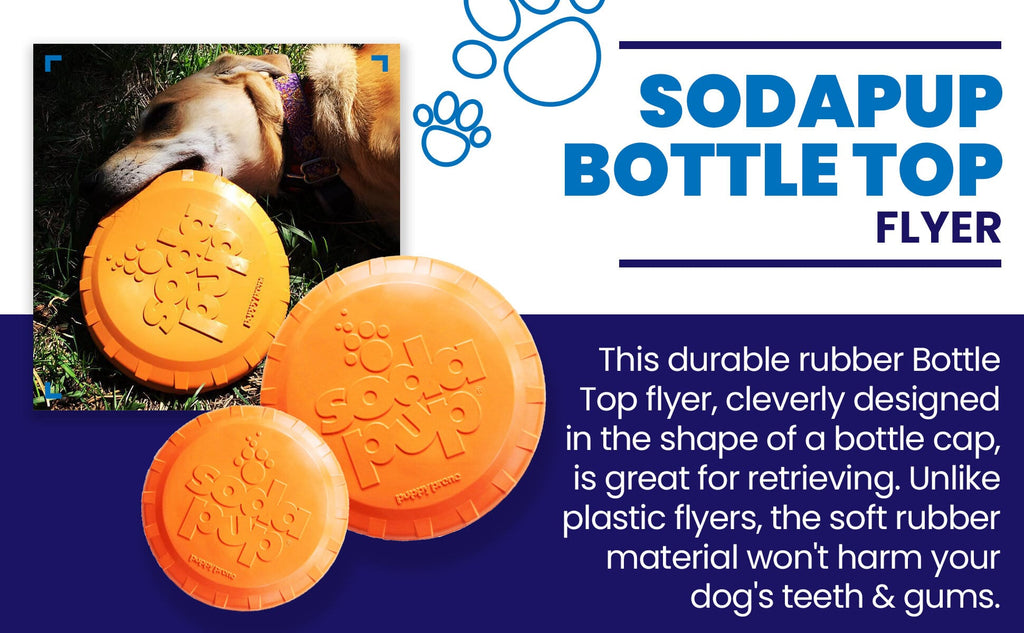 Bottle Top Flyer Rubber Frisbee for Dogs | Orange | Vet Approved | USA Made - Elite Pet Collective