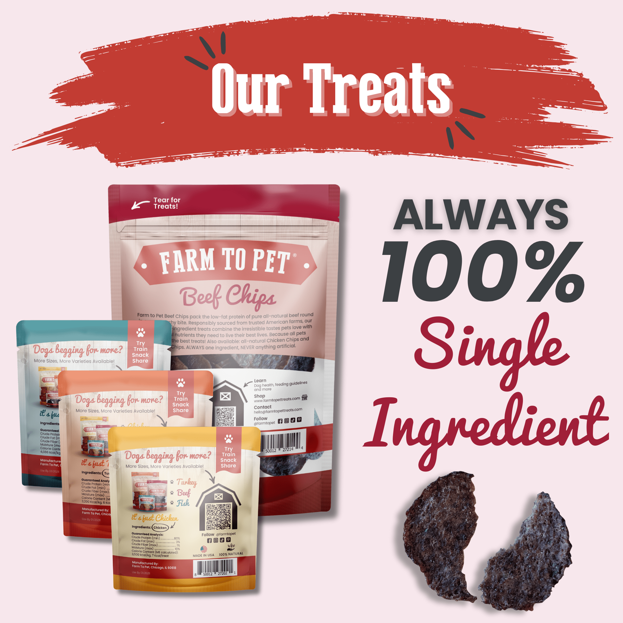 Puppy Packs 'n Snacks Dog Treat Starter Pack | Single-Ingredient Training Treats - Elite Pet Collective
