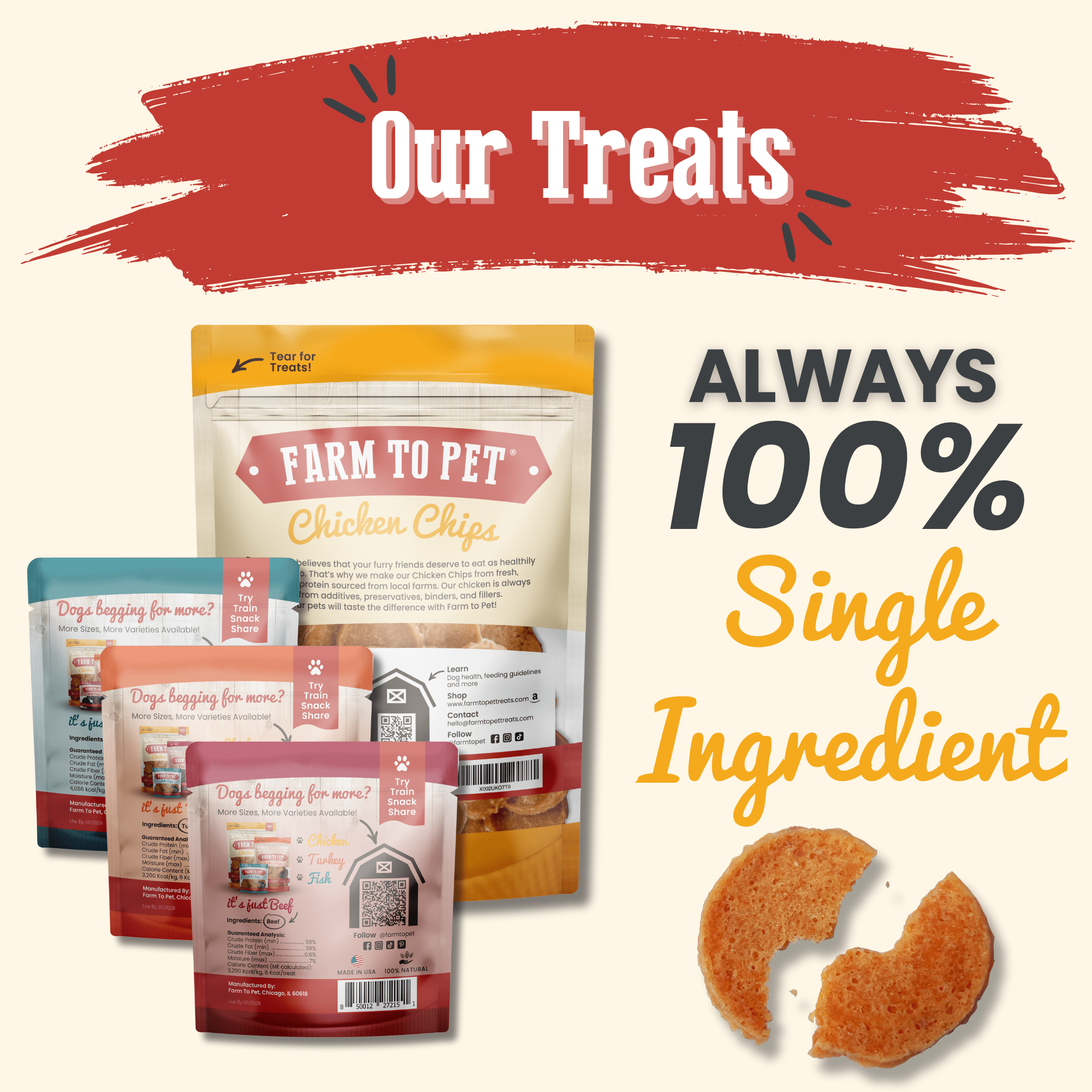 Puppy Packs 'n Snacks Dog Treat Starter Pack | Single-Ingredient Training Treats - Elite Pet Collective