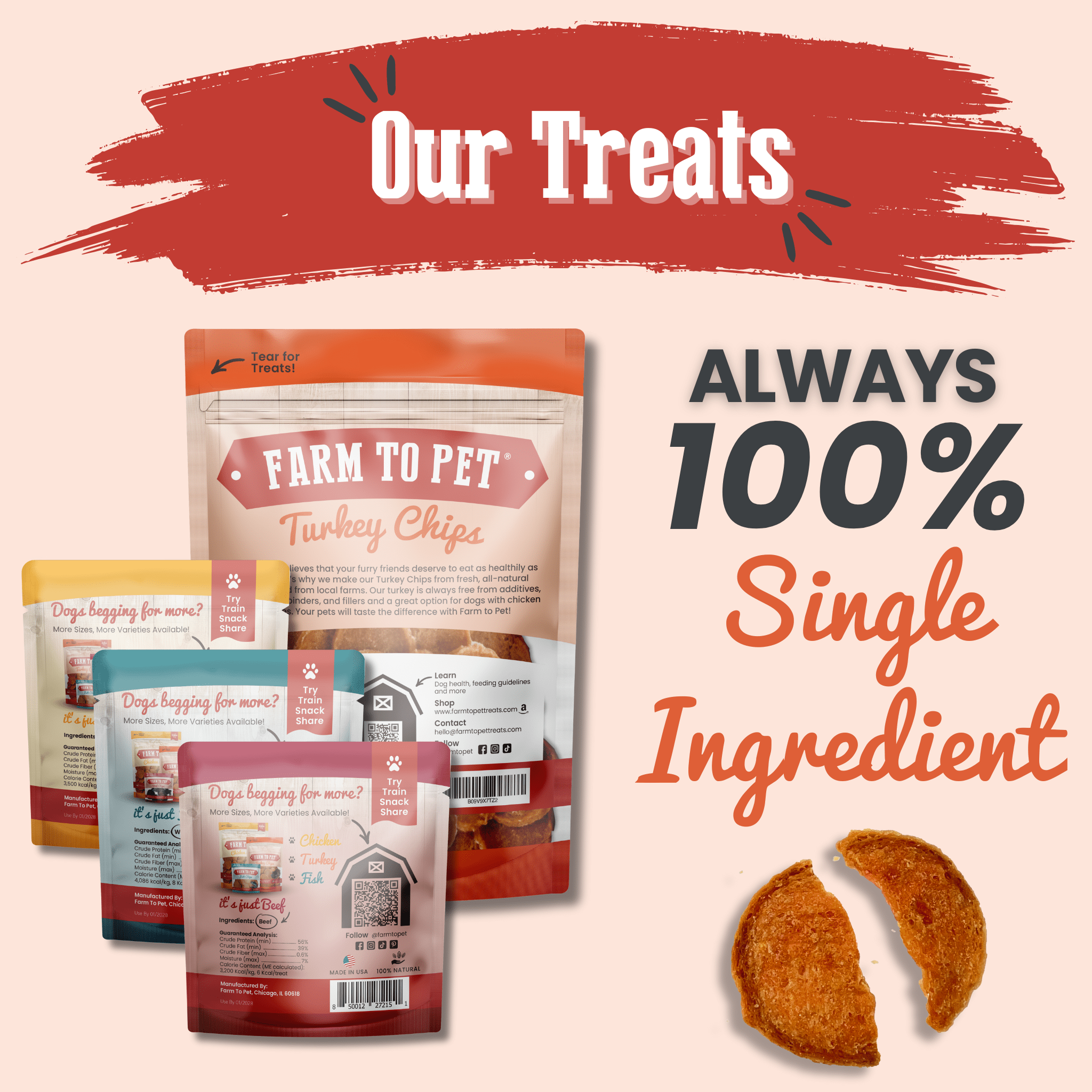 Puppy Packs 'n Snacks Dog Treat Starter Pack | Single-Ingredient Training Treats - Elite Pet Collective