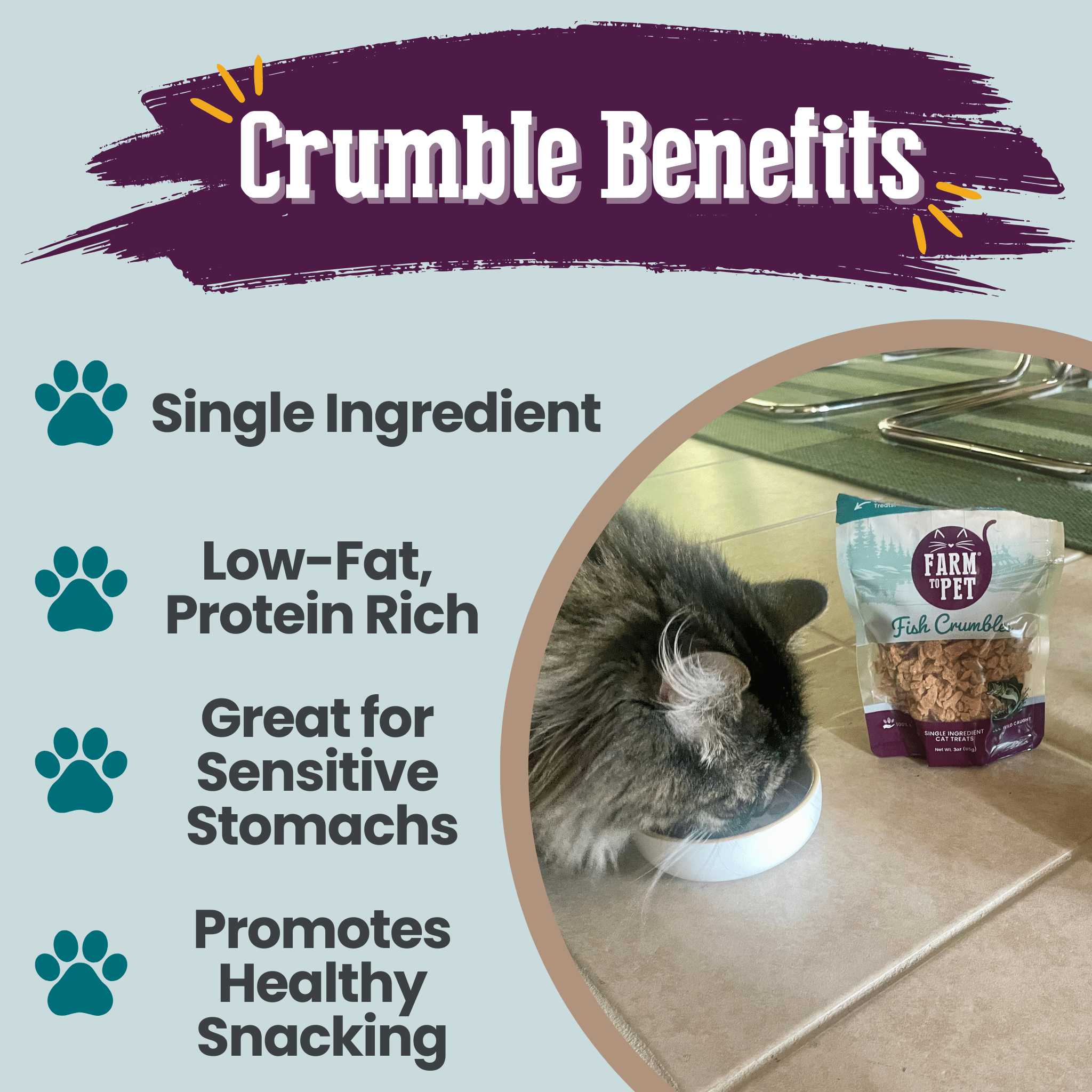 Fish Crumbles for Cats | All-Natural Fish Cat Treats - Elite Pet Collective