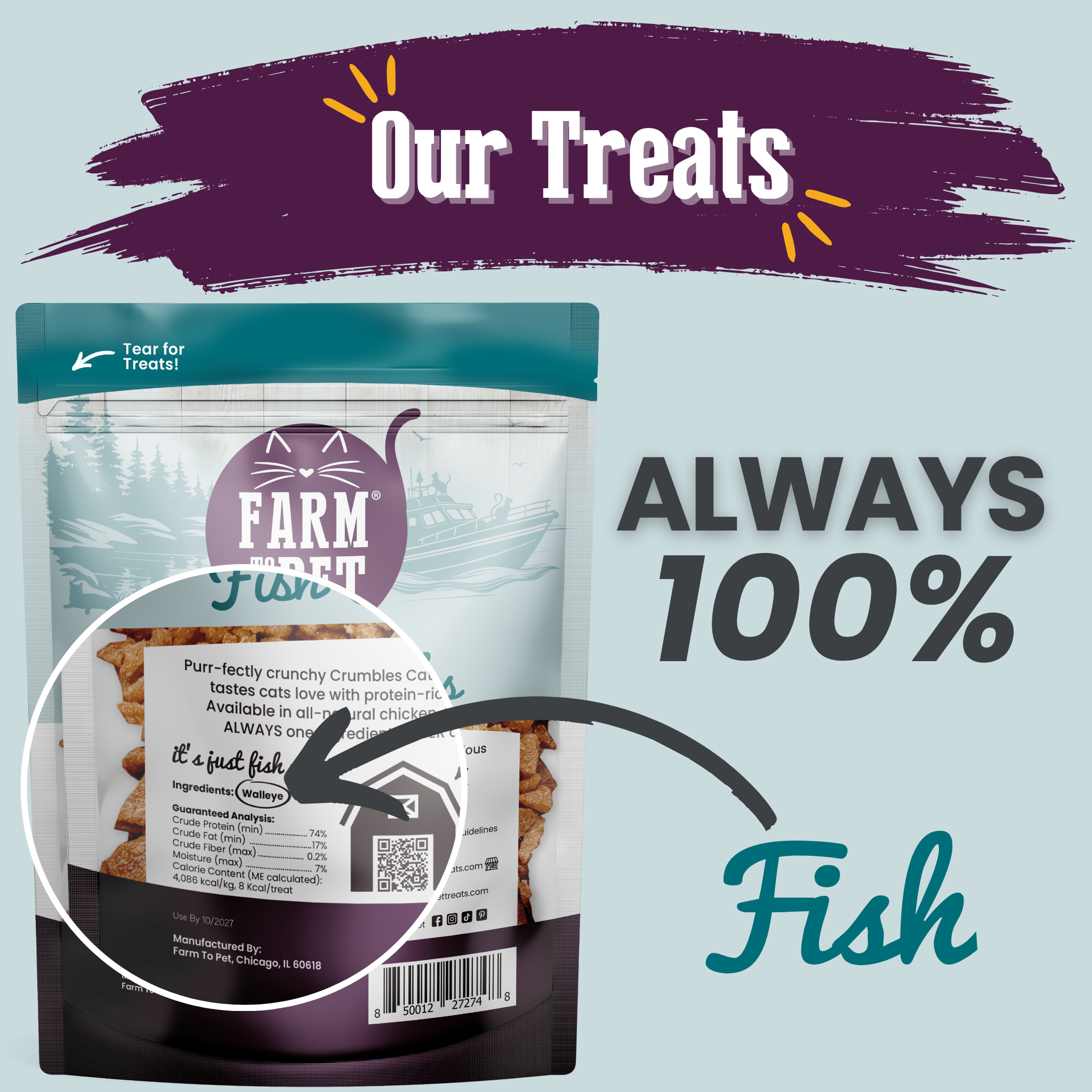 Fish Crumbles for Cats | All-Natural Fish Cat Treats - Elite Pet Collective