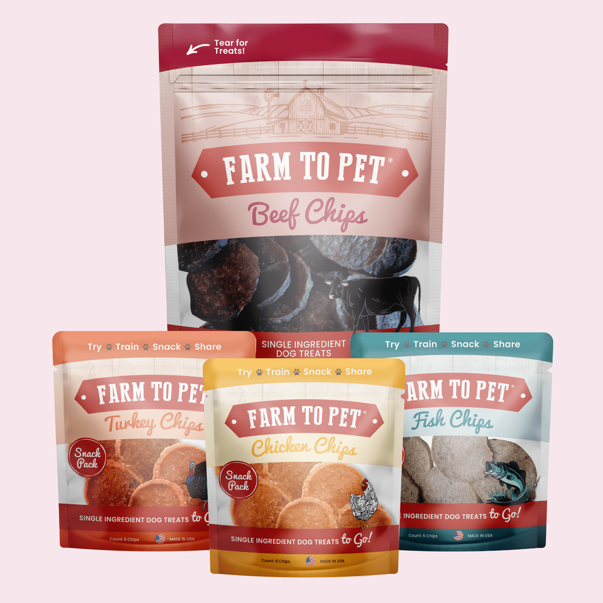 Puppy Packs 'n Snacks Dog Treat Starter Pack | Single-Ingredient Training Treats - Elite Pet Collective