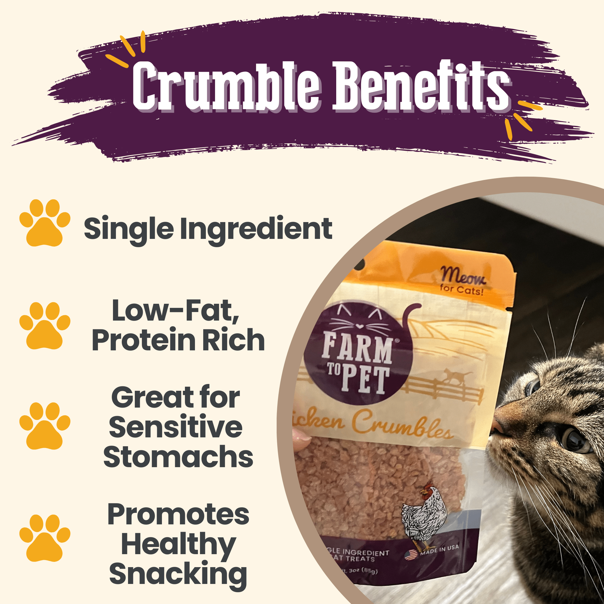 Chicken Crumbles Cat Treats | Single-Ingredient Treats for Cats - Elite Pet Collective