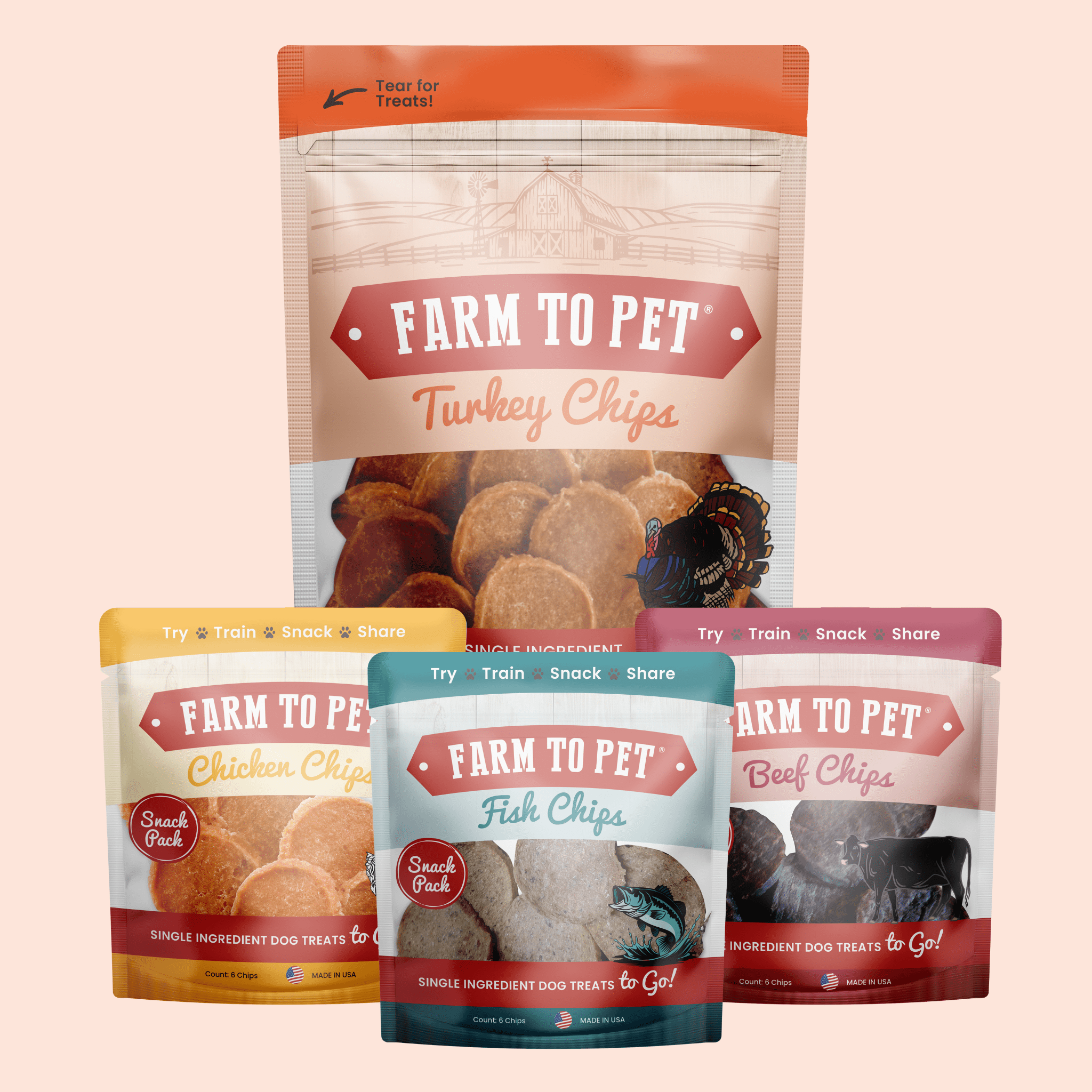 Puppy Packs 'n Snacks Dog Treat Starter Pack | Single-Ingredient Training Treats - Elite Pet Collective