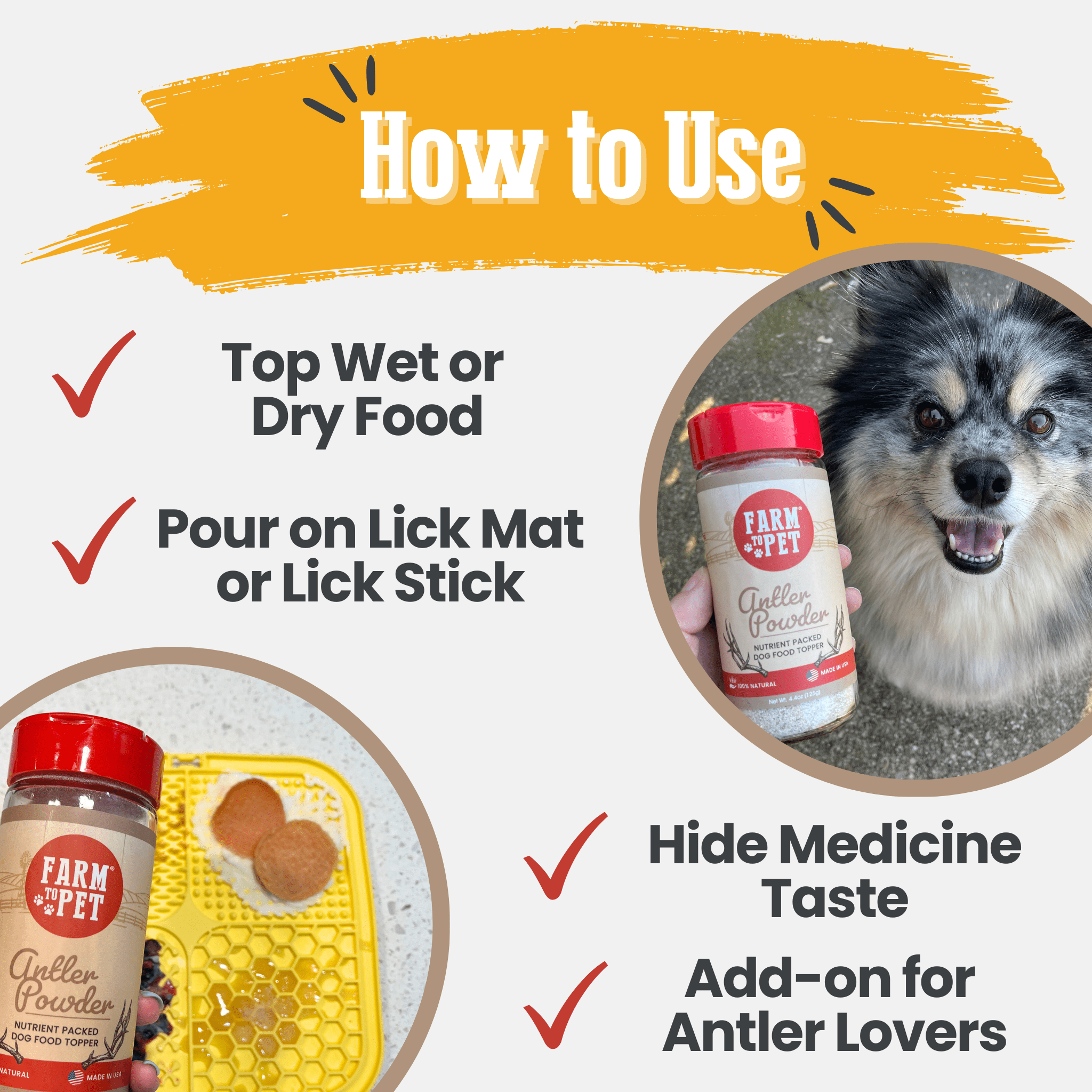 Treat Topper Antler Powder Dog Food Topper | Nutritional Supplement for Dogs and Cats - Elite Pet Collective