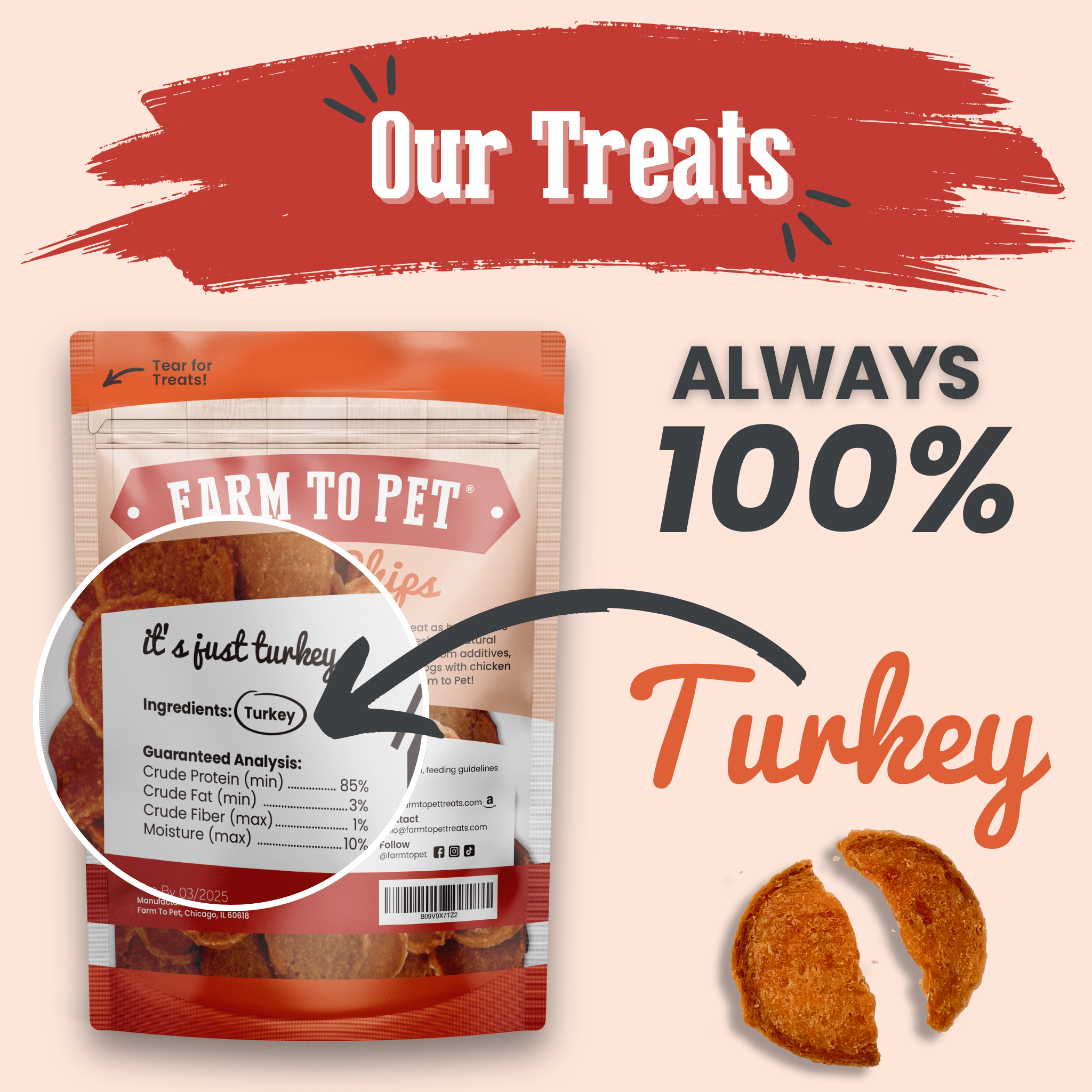 Turkey Chips for Dogs | All-Natural Single-Ingredient Healthy Dog Treats - Elite Pet Collective