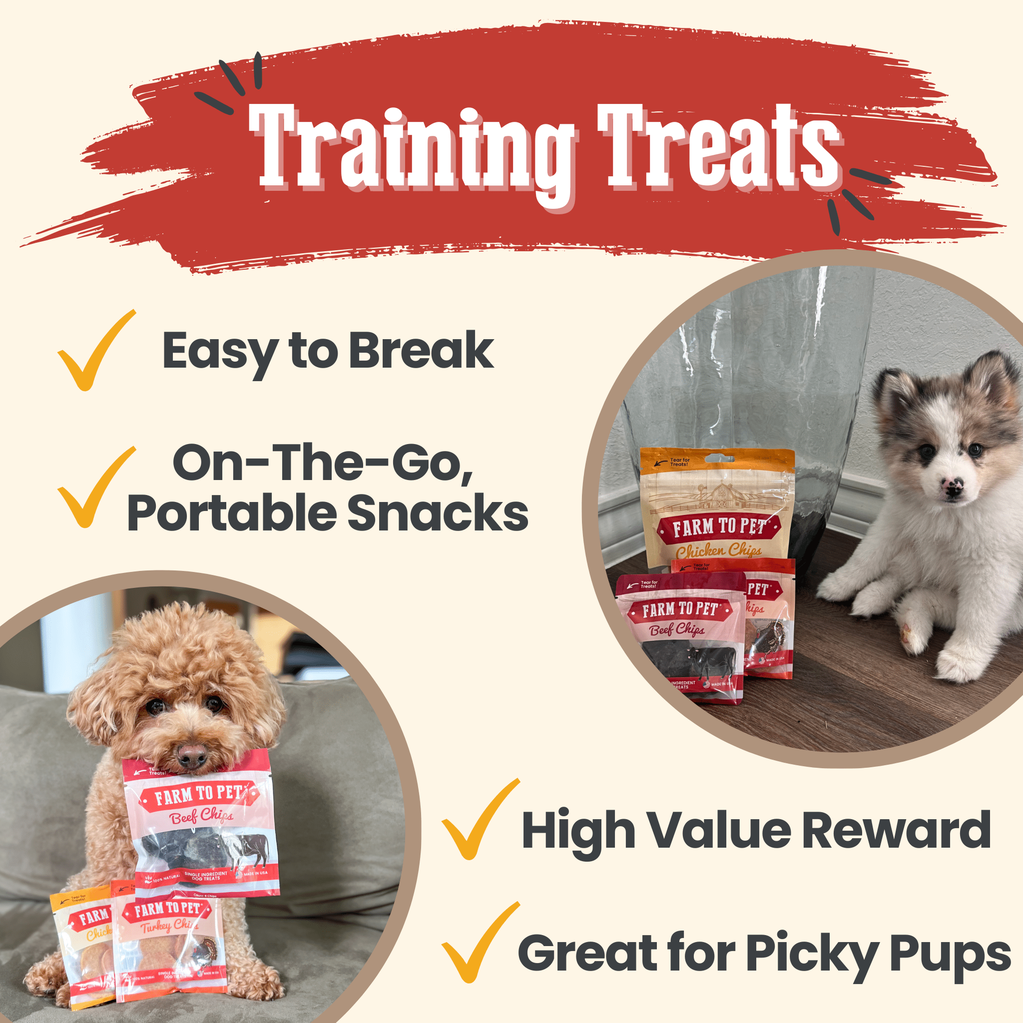 Puppy Packs 'n Snacks Dog Treat Starter Pack | Single-Ingredient Training Treats - Elite Pet Collective