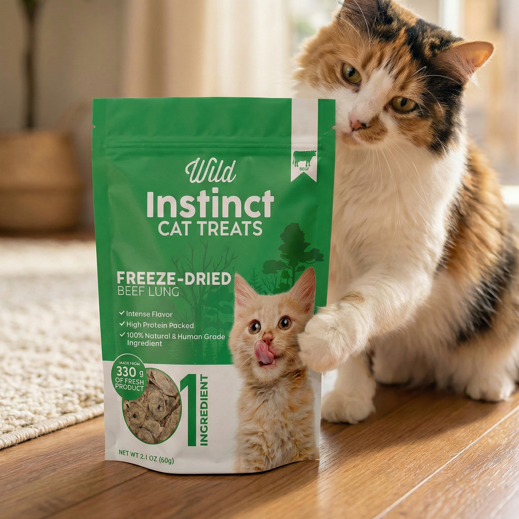Freeze-Dried Beef Lung Treats for Cat - Elite Pet Collective