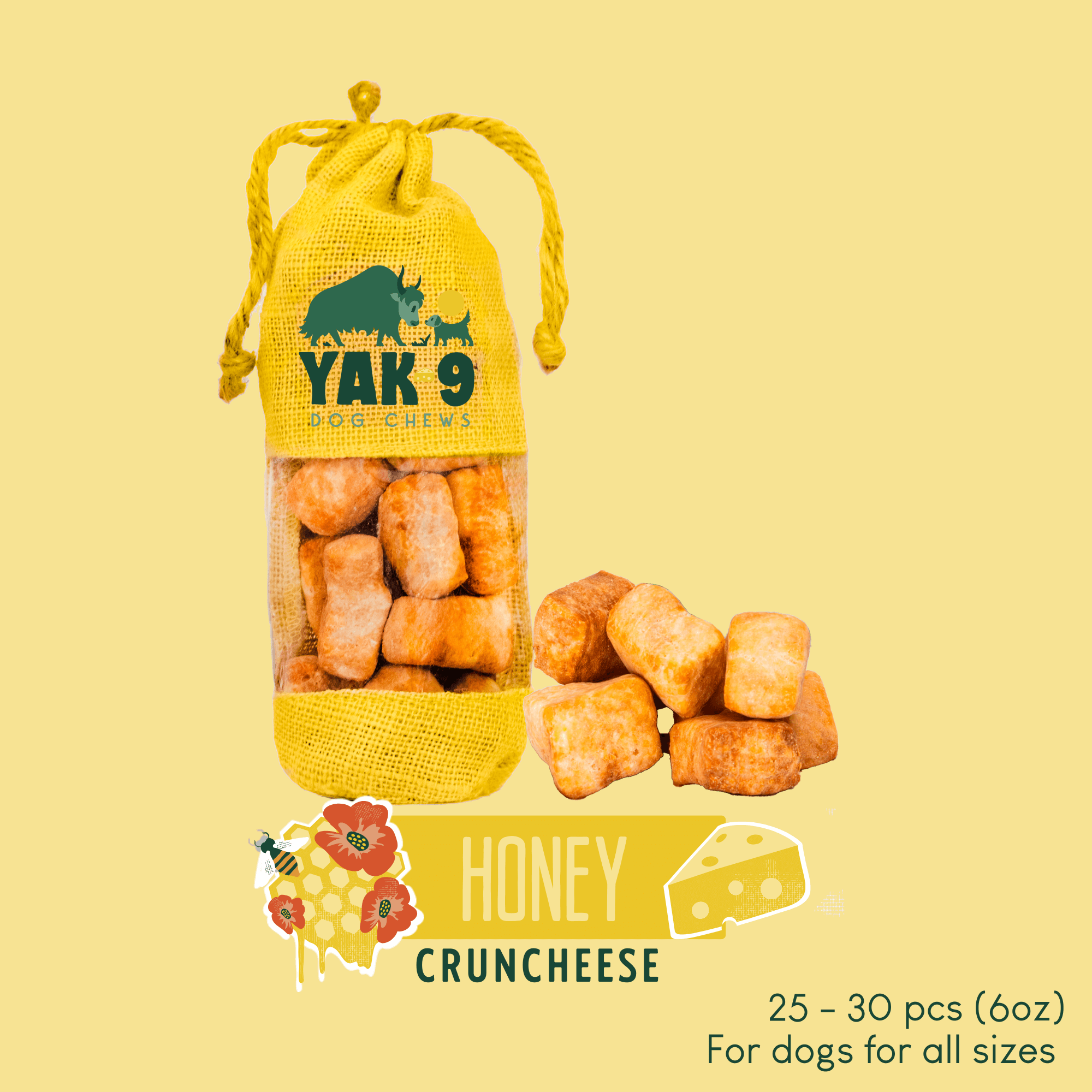 CrunCheese Yak Cheese Treats for Dogs - 6 oz - Elite Pet Collective