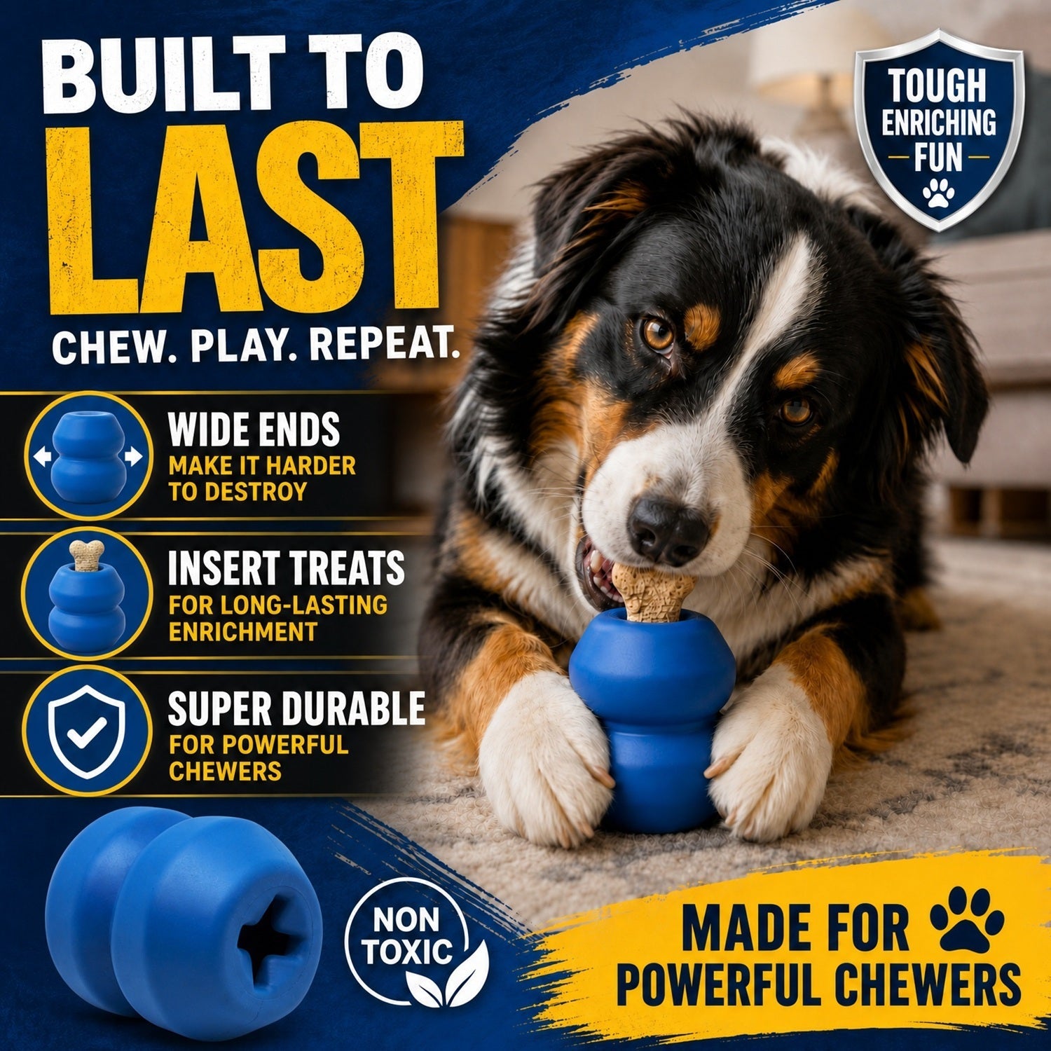 Double Trouble Dog Toy - Dual Chamber Treat Dispenser for Large Dogs | USA Made - Elite Pet Collective