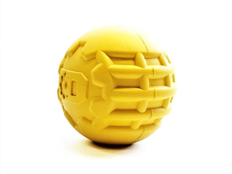 Industrial Dog Ball Rubber Chew Toy for Heavy Chewers | Yellow | USA Made | SodaPup - Elite Pet Collective