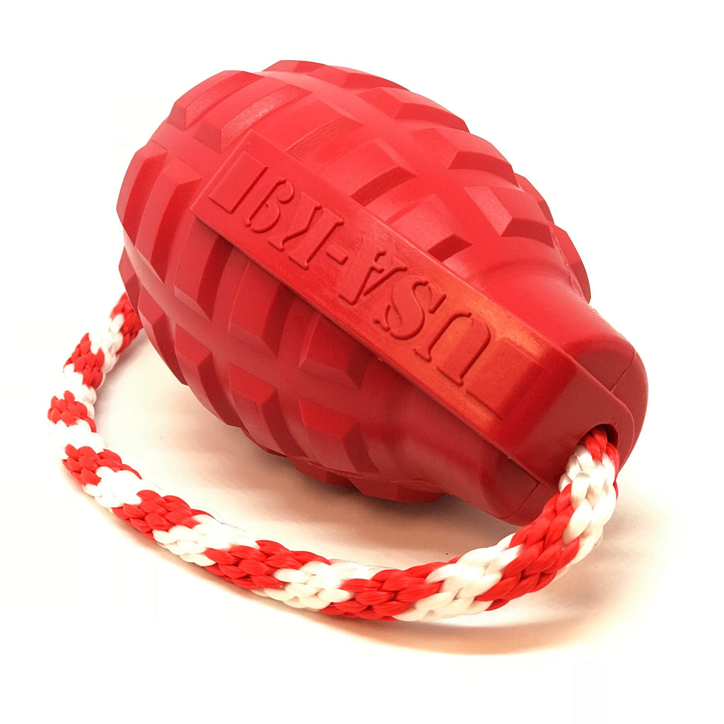 USA-K9 Grenade Rubber Dog Chew Toy | K9 Handler Reward Toy | Blue | USA Made - Elite Pet Collective