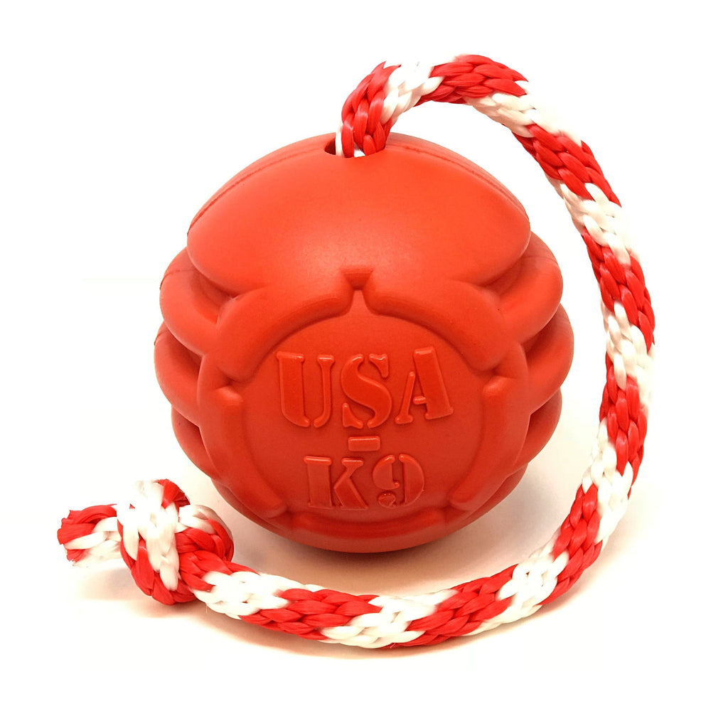 USA-K9 Stars and Stripes Rubber Dog Toy | K9 Handler Reward Toy | Red | USA Made - Elite Pet Collective