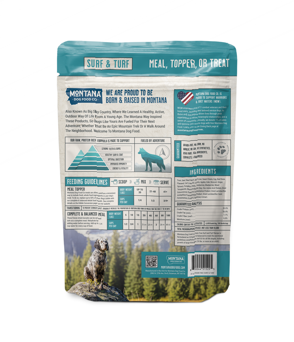 Grain-free Surf & Turf Freeze-dried Raw Adventure Fuel (Dog Food) - Elite Pet Collective