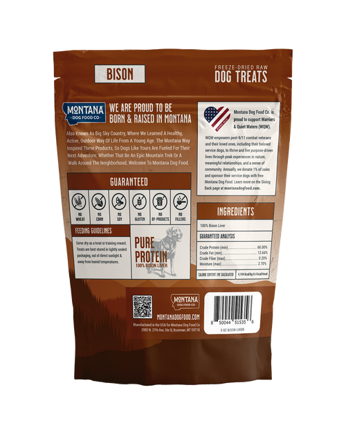 Bison Liver Freeze-Dried Raw Trail Snacks (Treats) for Dogs 3oz - Elite Pet Collective