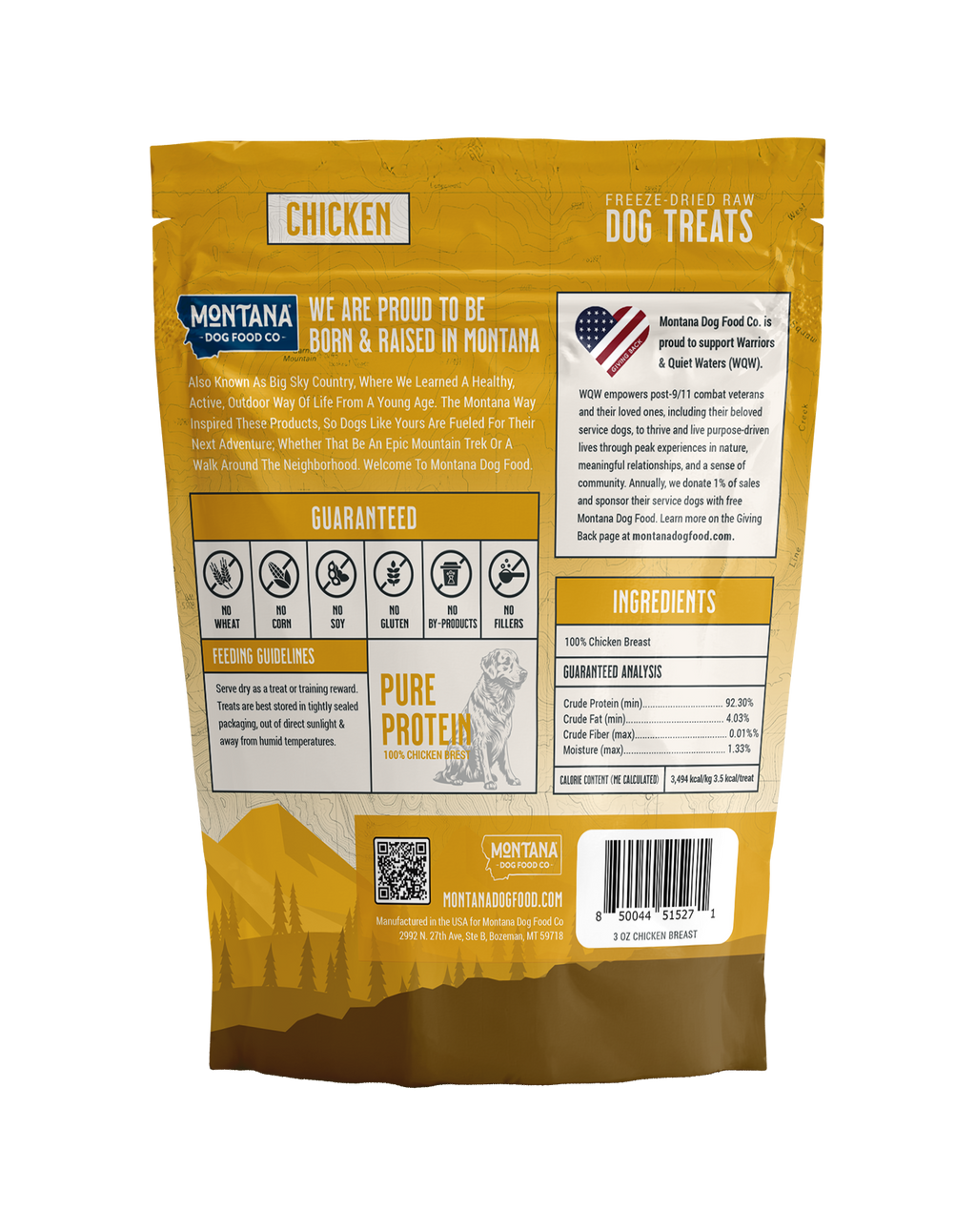 Chicken Breast Freeze-Dried Raw Trail Snacks (Treats) for Dogs 3oz - Elite Pet Collective
