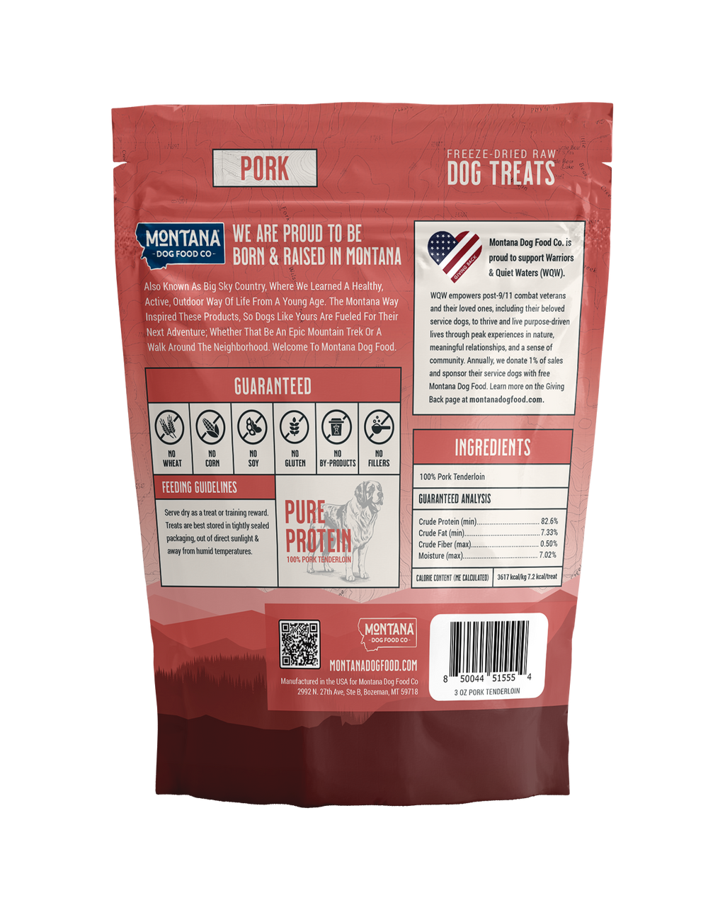 Pork Tenderloin Freeze-dried Raw Trail Snacks (Treats) for Dogs 3oz - Elite Pet Collective