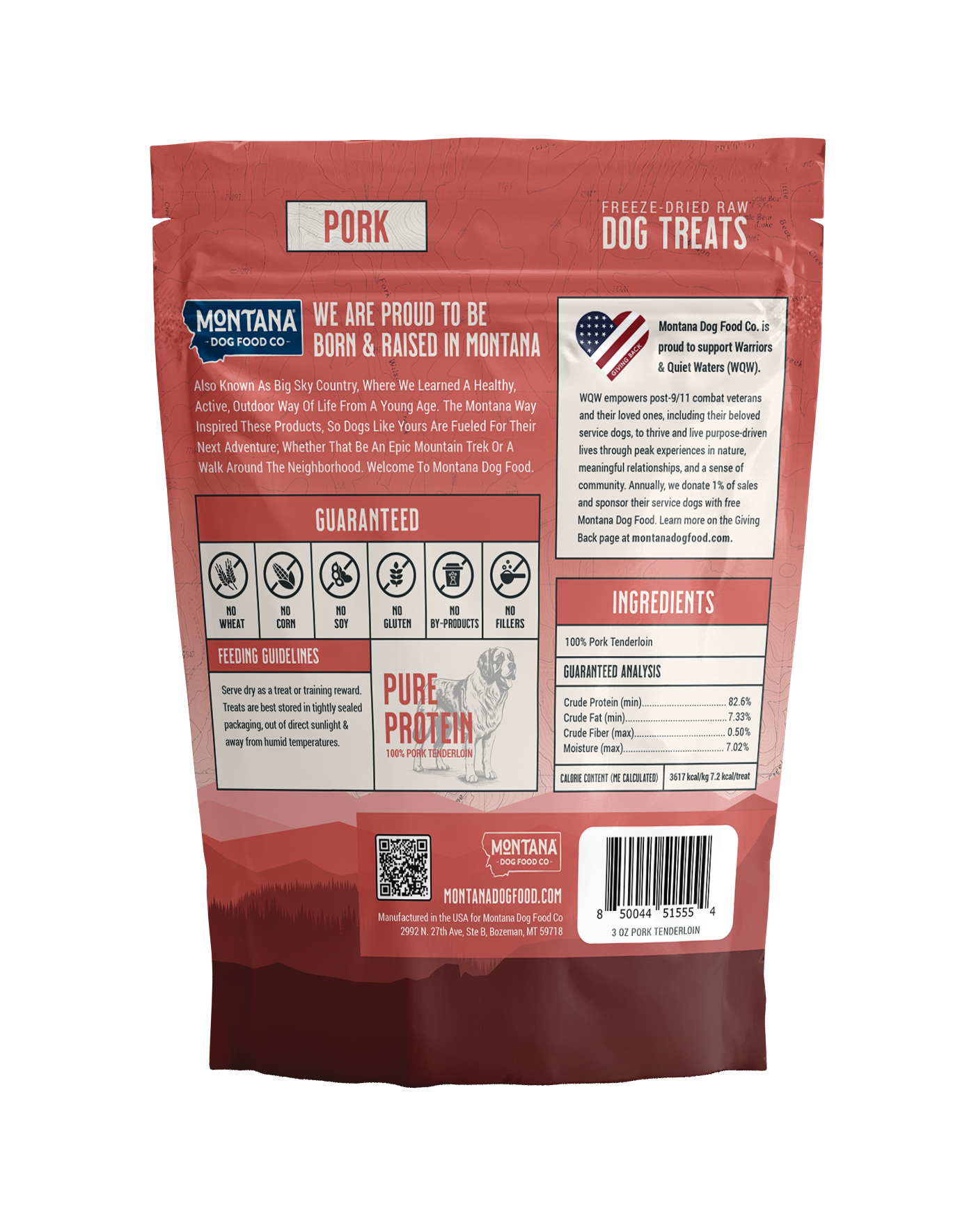 Pork Tenderloin Freeze-dried Raw Trail Snacks (Treats) for Dogs 3oz - Elite Pet Collective