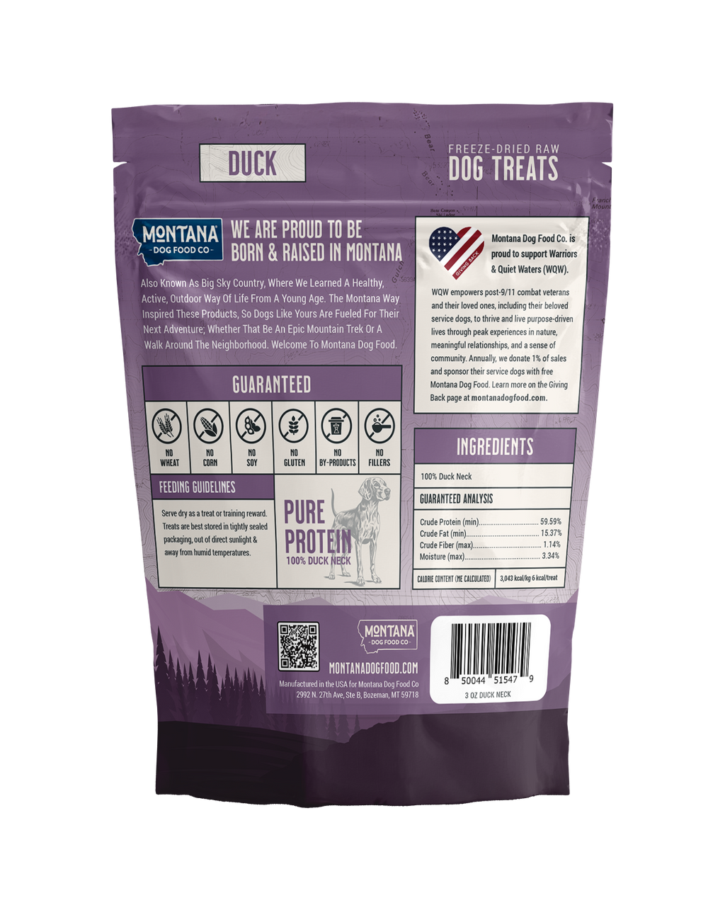 Duck Freeze-dried Raw Trail Snacks (Treats) for Dogs 3oz - Elite Pet Collective