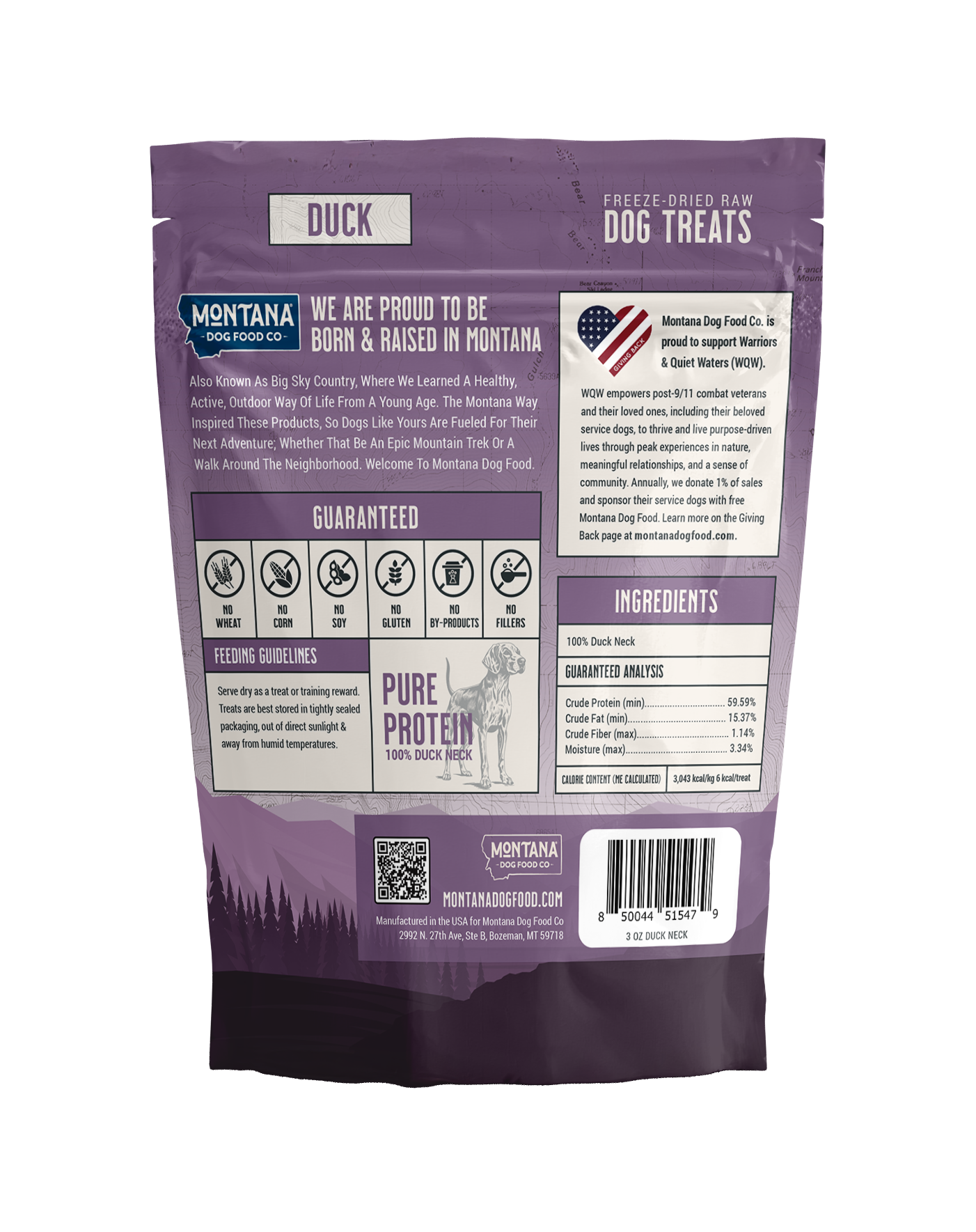 Duck Freeze-dried Raw Trail Snacks (Treats) for Dogs 3oz - Elite Pet Collective