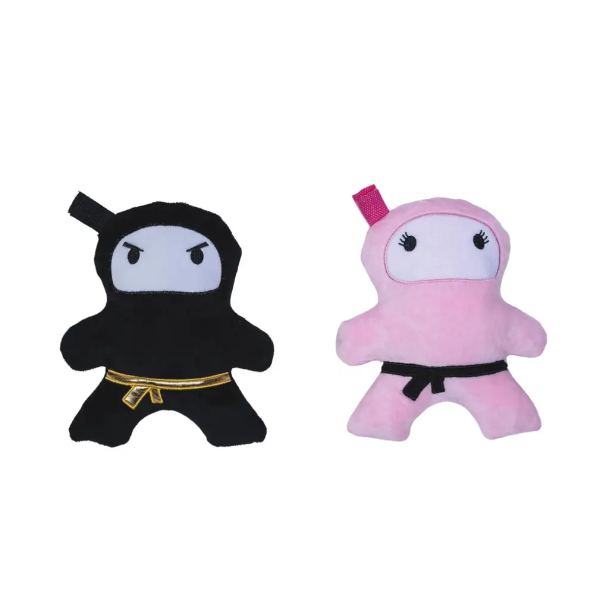 Pink & Black Ninja Love Plush Dog Toy Gift Set – with Squeaker & Crinkle Paper for Fun Play - Elite Pet Collective