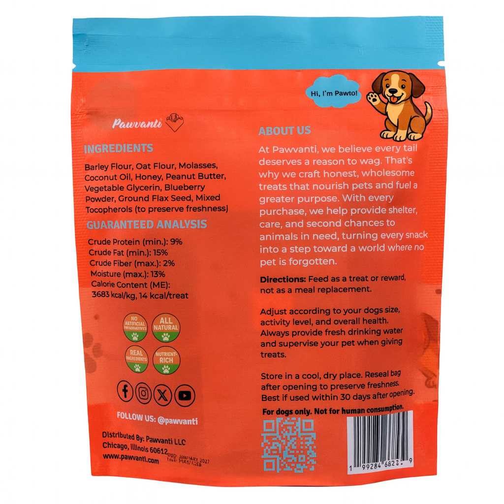 Peanut Butter Blueberry Soft and Chewy Dog Treats - Elite Pet Collective