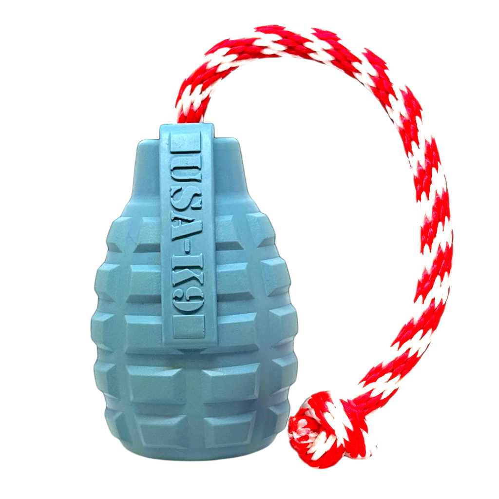 USA-K9 Grenade Shaped Rubber Dog Toy - Chew, Treat Dispenser & Tug Toy | USA - Elite Pet Collective