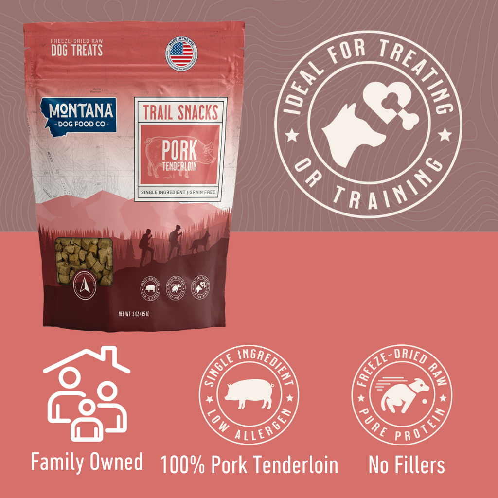 Pork Tenderloin Freeze-dried Raw Trail Snacks (Treats) for Dogs 3oz - Elite Pet Collective