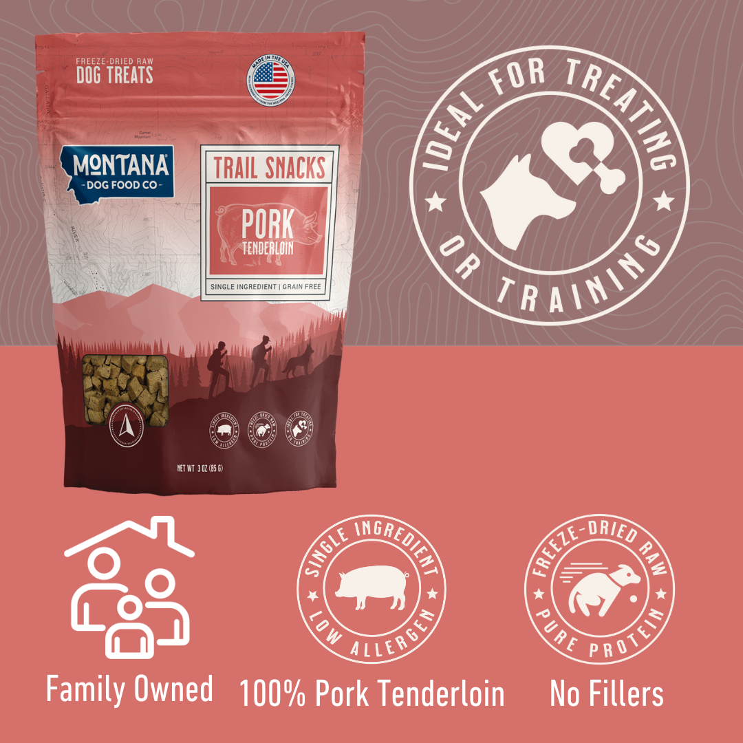 Pork Tenderloin Freeze-dried Raw Trail Snacks (Treats) for Dogs 3oz - Elite Pet Collective