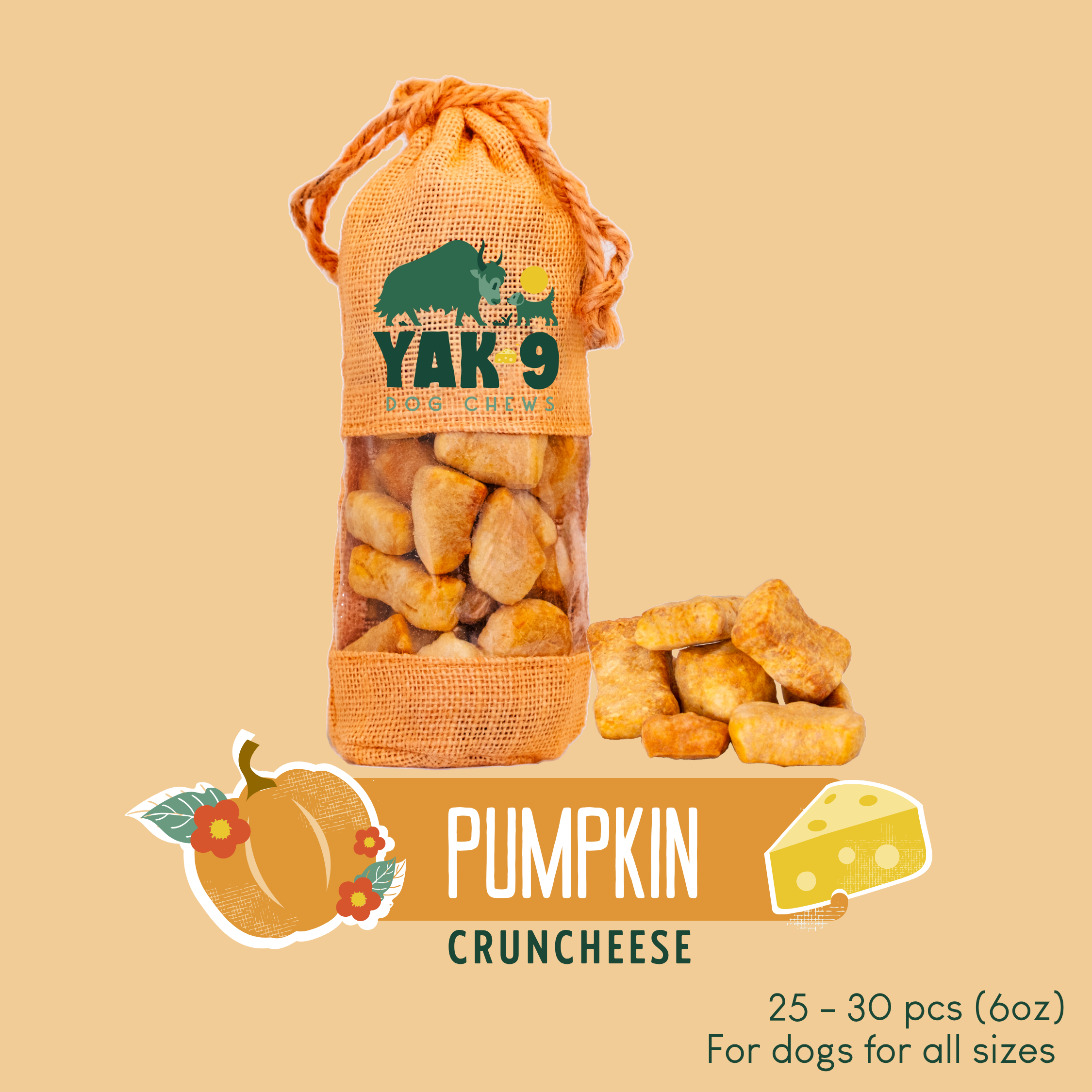 Pumpkin Cheese Chews for Dogs - Elite Pet Collective