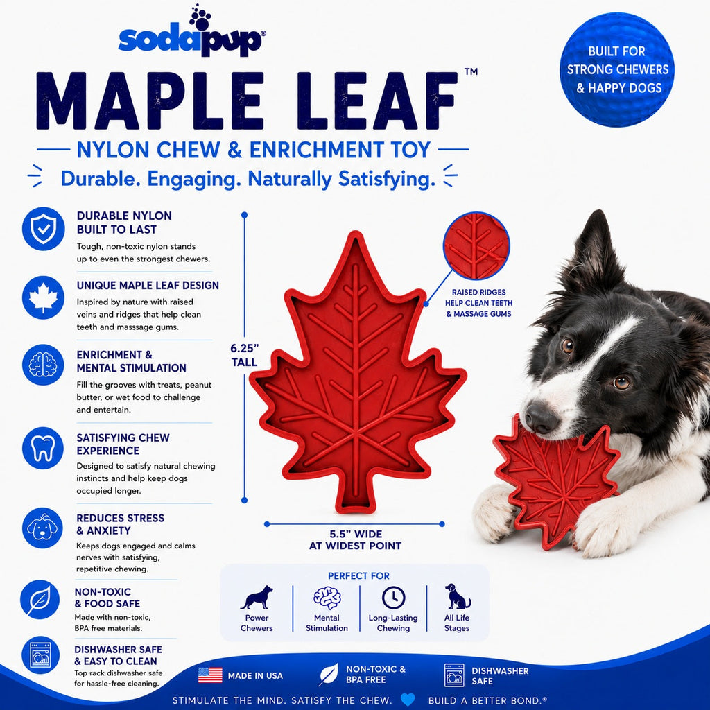 Canadian Maple Leaf Nylon Dog Chew Toy - Indestructible & USA Made - Elite Pet Collective