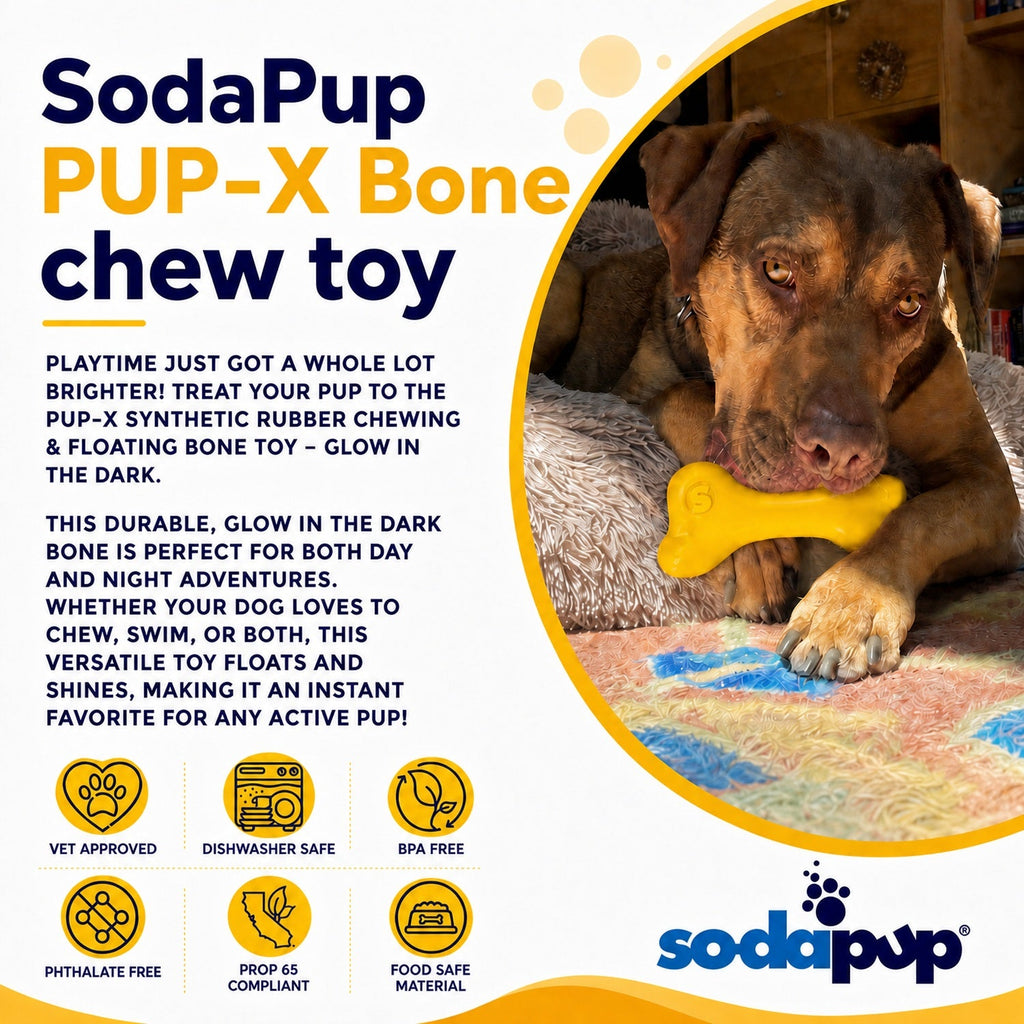 PUP-X Rubber Bone Dog Toy - Durable, Floats, Chew Toy for Large Dogs | USA - Elite Pet Collective
