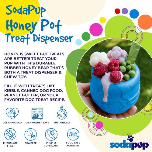 Honey Pot Dog eCup Treat Dispenser | Durable PUP-X Rubber Enrichment Toy | USA Made - Elite Pet Collective