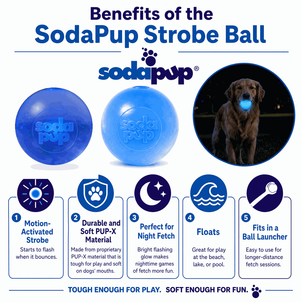 Strobe Ball Light-Up Dog Toy - Durable Floating Chew Ball | Made in USA - Elite Pet Collective
