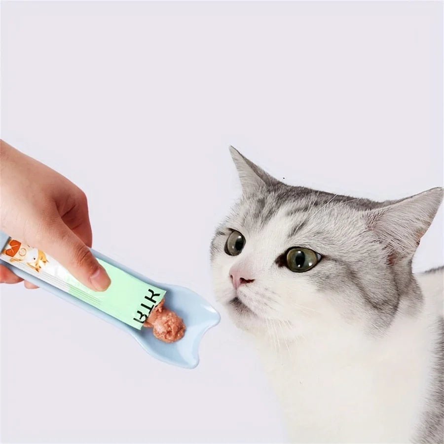Pet Supplies Cat Strip Squeeze Spoon Cat Strip Feeder for Lickable Wet Cat Treats Pet Liquid Snack Feeding Tool Cat Feeder - Elite Pet Collective