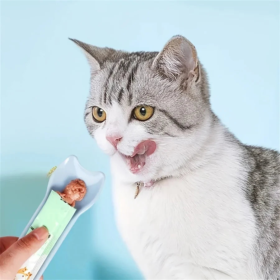 Pet Supplies Cat Strip Squeeze Spoon Cat Strip Feeder for Lickable Wet Cat Treats Pet Liquid Snack Feeding Tool Cat Feeder - Elite Pet Collective