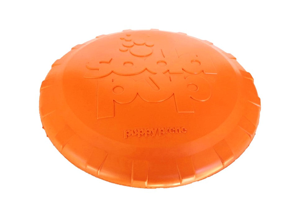 Bottle Top Flyer Rubber Frisbee for Dogs | Orange | Vet Approved | USA Made - Elite Pet Collective