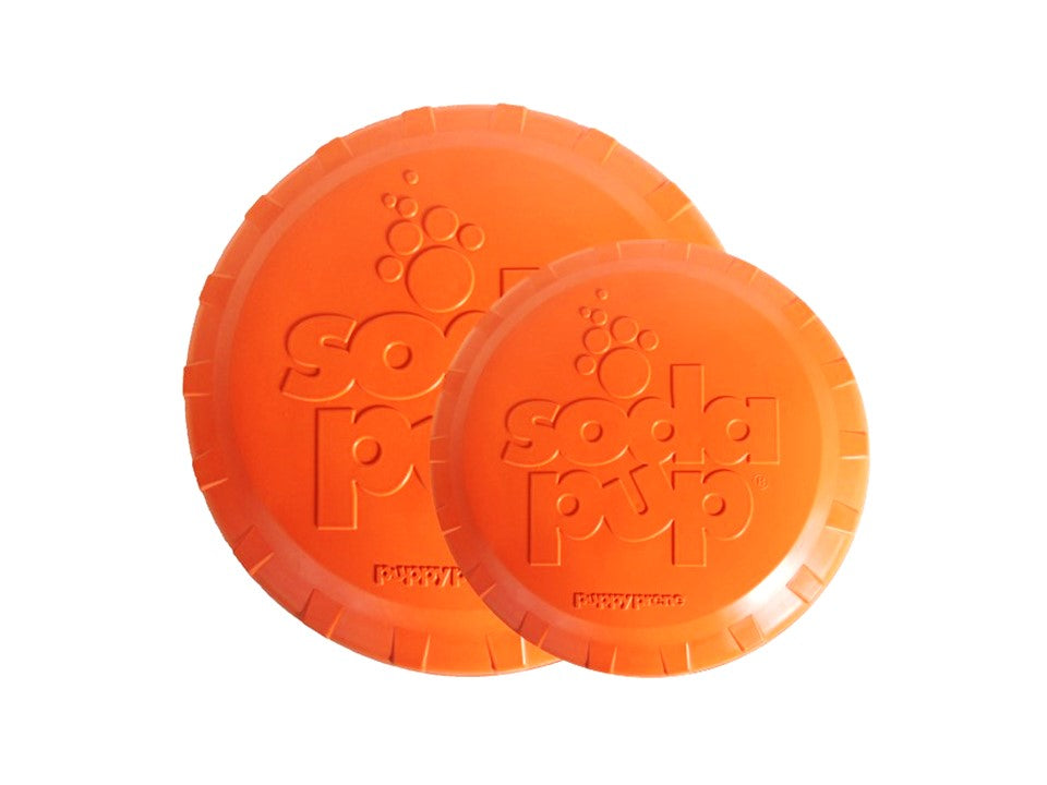 Bottle Top Flyer Rubber Frisbee for Dogs | Orange | Vet Approved | USA Made - Elite Pet Collective