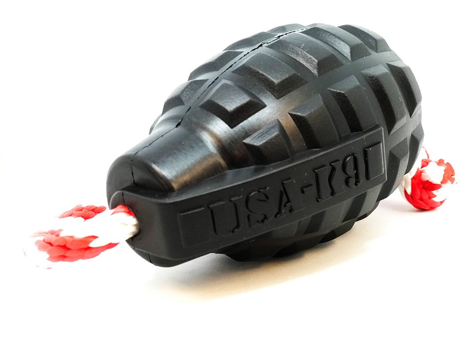 USA-K9 Magnum Grenade - Black Magnum Rubber Chew Toy for Extreme Chewers | USA Made - Elite Pet Collective