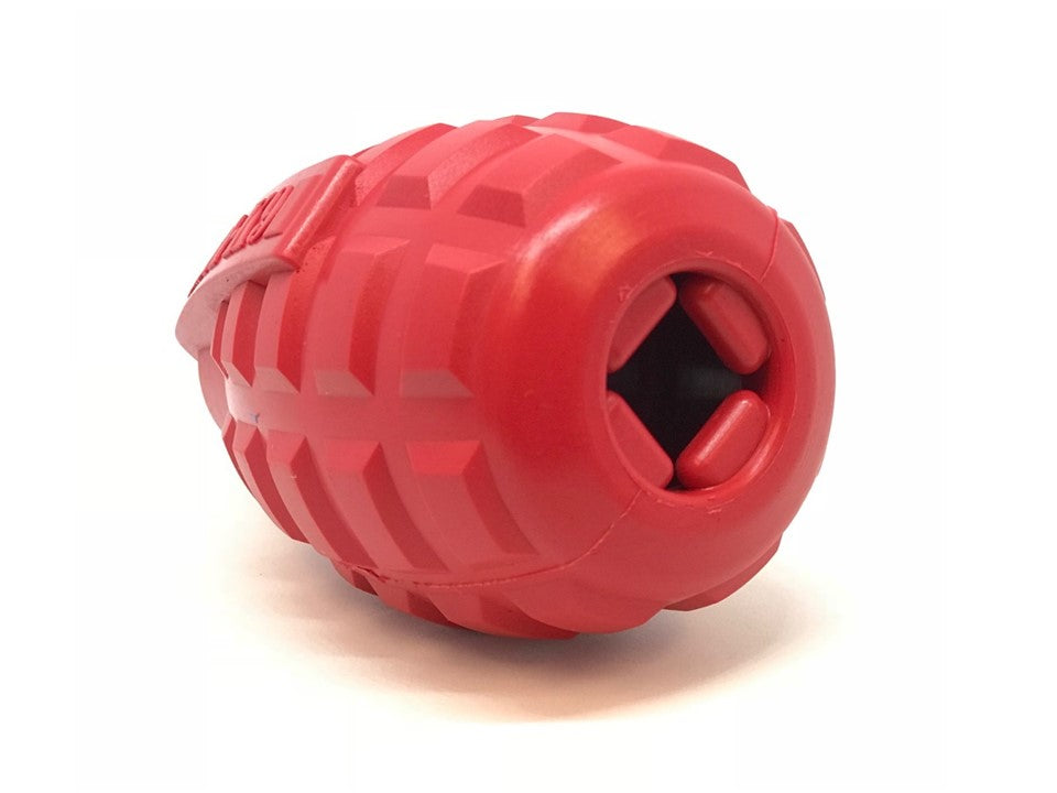 USA-K9 Grenade Rubber Dog Chew Toy | K9 Handler eDispenser Toy | Red & Blue | USA Made - Elite Pet Collective