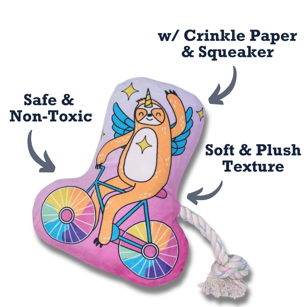 Slow Biker Plush Dog Toy – with Squeaker & Crinkle Paper for Fun Play - Elite Pet Collective
