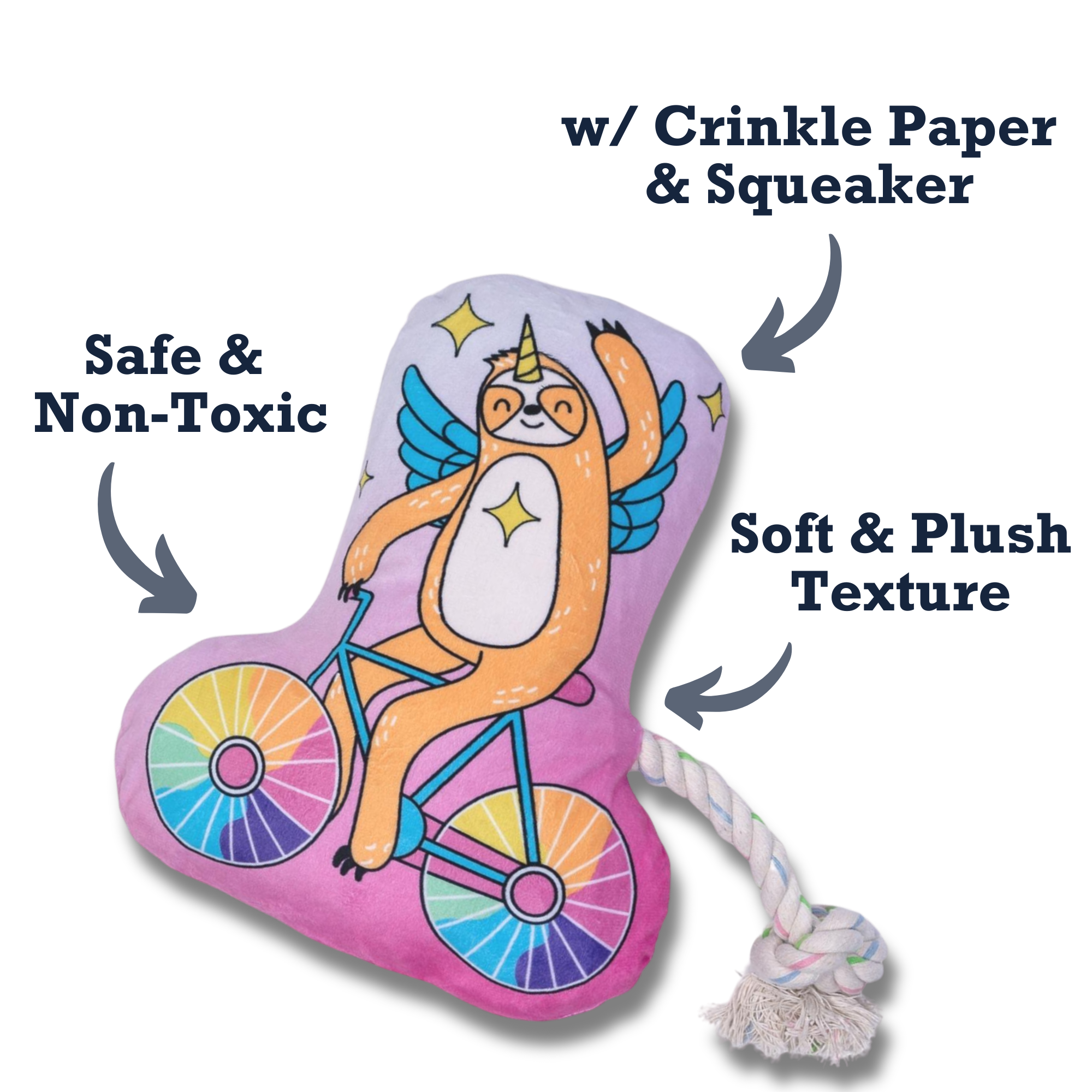 Slow Biker Plush Dog Toy – with Squeaker & Crinkle Paper for Fun Play - Elite Pet Collective