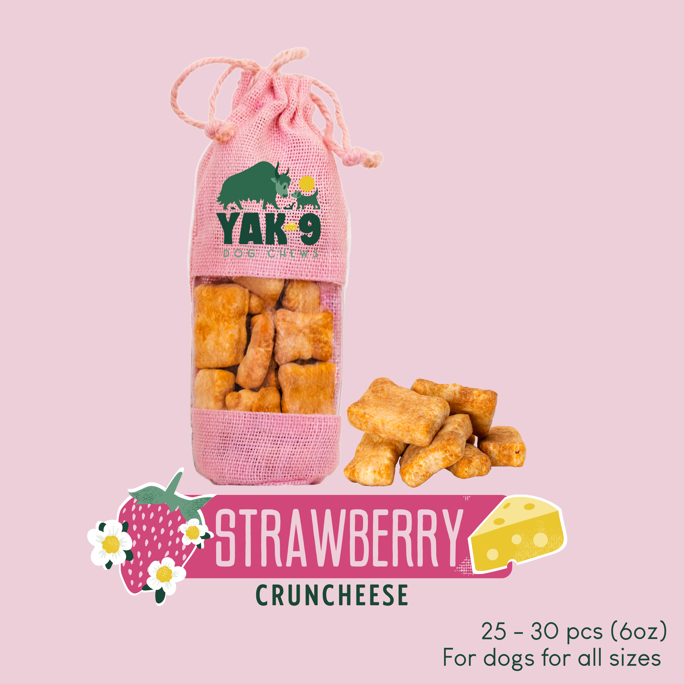 Strawberry Cheese Chews for Dogs - Elite Pet Collective