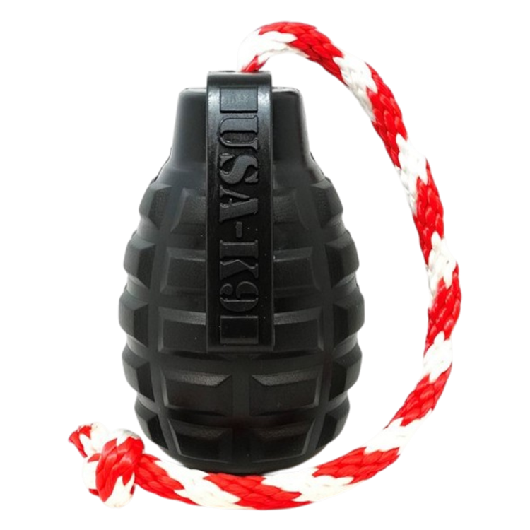 USA-K9 Magnum Grenade - Black Magnum Rubber Chew Toy for Extreme Chewers | USA Made - Elite Pet Collective