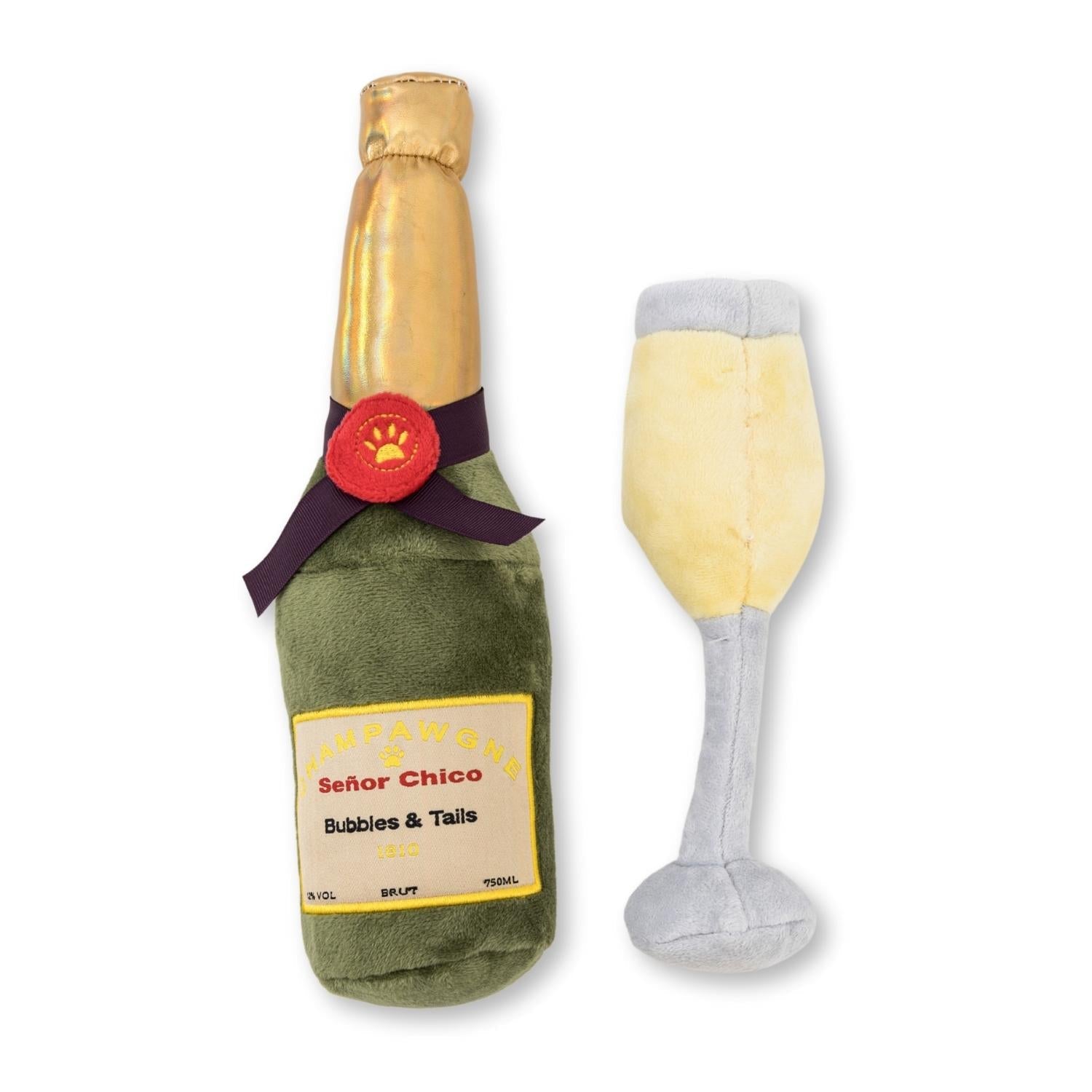 Champawgne-Cheers Plush Dog Toy Gift Set – with Squeaker & Crinkle Paper - Elite Pet Collective