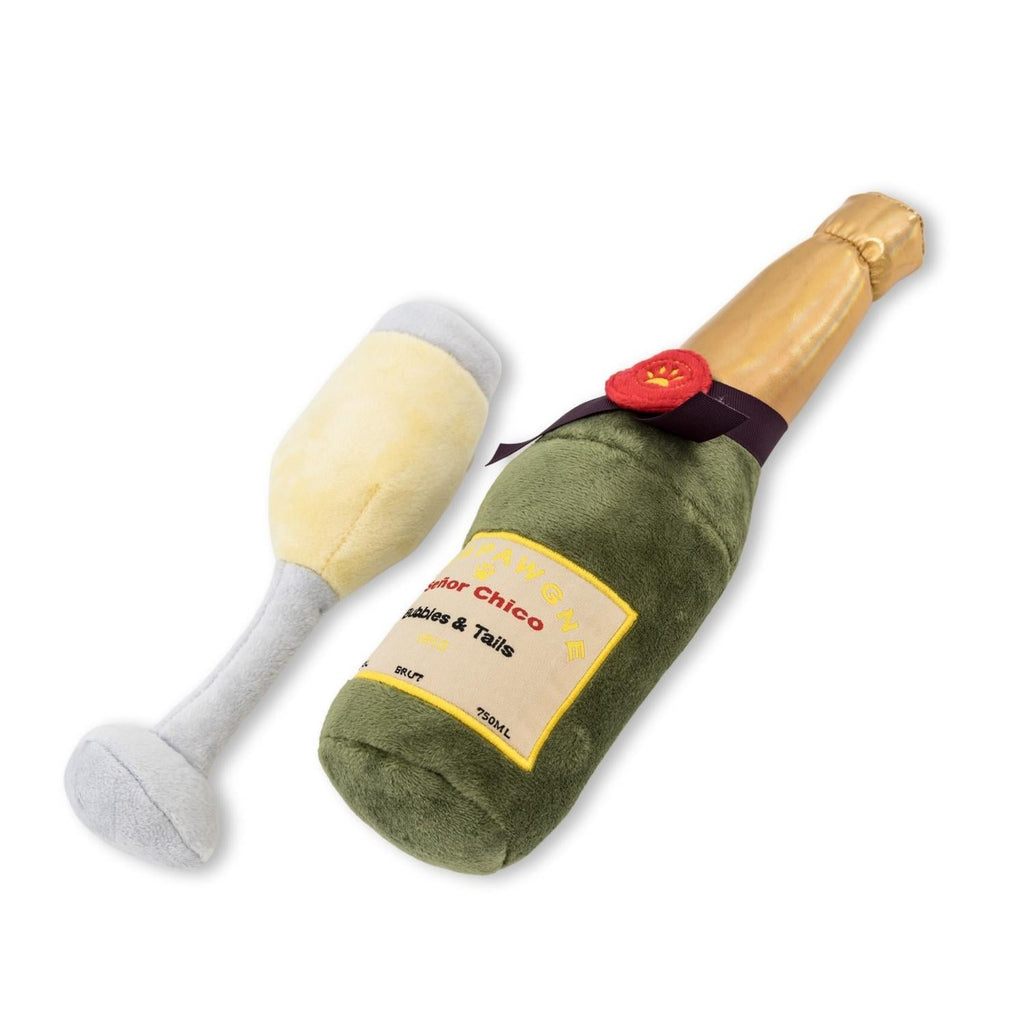 Champawgne-Cheers Plush Dog Toy Gift Set – with Squeaker & Crinkle Paper - Elite Pet Collective