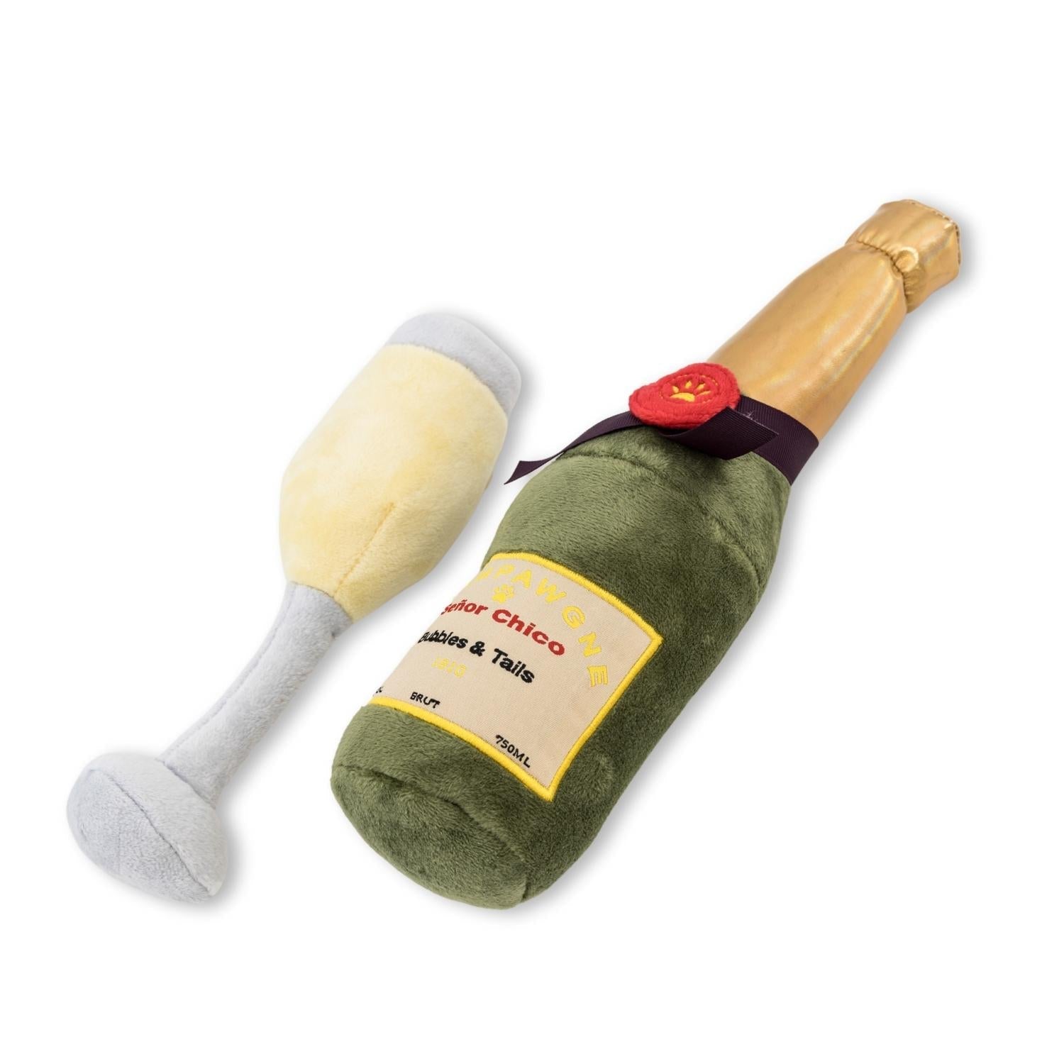 Champawgne-Cheers Plush Dog Toy Gift Set – with Squeaker & Crinkle Paper - Elite Pet Collective